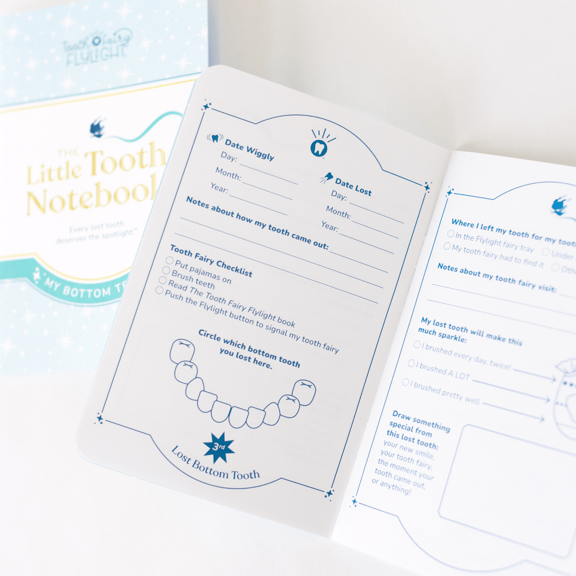 Little Tooth Notebook Keepsake Journal - Tooth Fairy Flylight