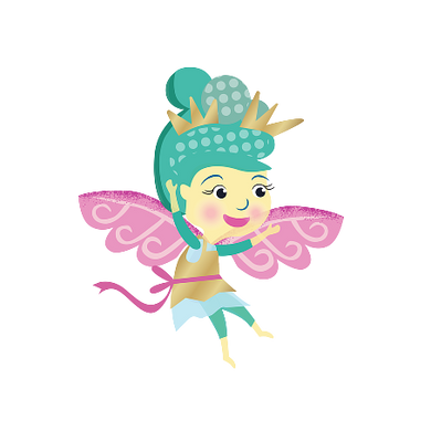 Blue and Pink Fairy Graphic
