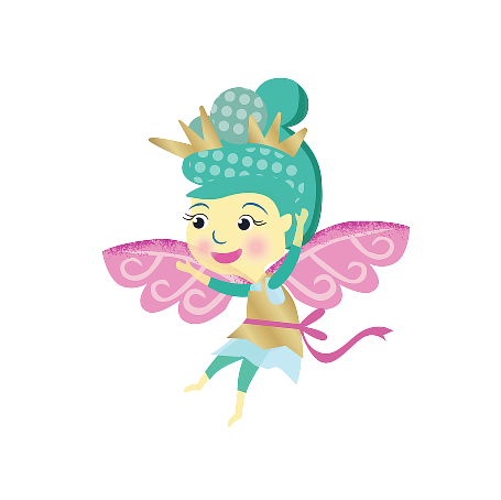Blue and Pink Fairy Graphic